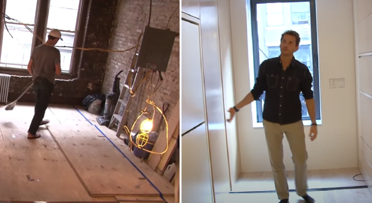 Vyras sukūrė buto interjerą, kurio 39 kv. metruose telpa miegamasis, svetainė, ofisas, virtuvė ir net svečių kambarys