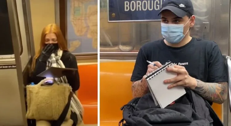 Mergina važiuodama metro pastebėjo, kaip į ją spokso nepažįstamas vaikinas. Tačiau kai jis priėjo ir davė jai popieriaus lapą, merginos akyse pasirodė ašaros