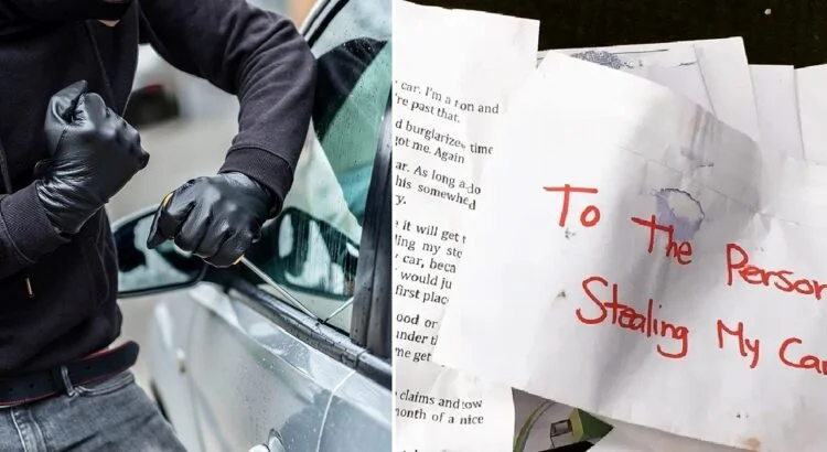 Ilgapirštis pavogė seną automobilį, tačiau viduje jis rado savininkės laišką, kuris buvo adresuotas būtent vagims. Jo turinys privertė nusikaltėlį persigalvoti