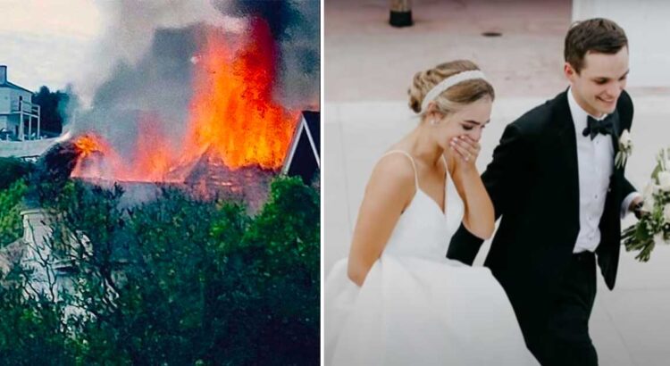 Dėl kilusio gaisro pora buvo priversta nutraukti savo vestuvių šventę. Tačiau tada nutiko tai, ko jaunavedžiai visiškai nelaukė
