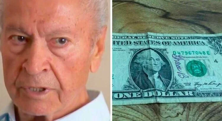 Kavinėje pagyvenęs vyras gavo grąžos vieno dolerio kupiūrą. Tačiau jam pradėjo svaigti galva pamačius, kas ant jos parašyta